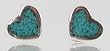 Tiny Turquoise Heart Stud Earrings in Sterling Silver, #2517