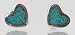 Tiny Turquoise & Sterling Silver Heart Stud Earrings, #2517