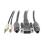 6ft KVM PS2 with audio Cable 2-din6m/m Hddb15m/f