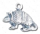 Solid Sterling Silver Armadillo Charm