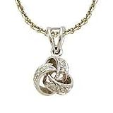 Diamond Love-Knot Pendant in 14K White Gold