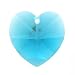 Swarovski 6202 18mm Crystal Heart Pendant Beads in Color Blue Zircon (1)