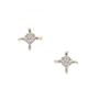 Star Diamond Stud Earrings 10K Gold Solitaire Ladies