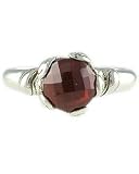 Bask Round Garnet Ring