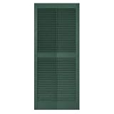 Mid-America 20.25 x 40 Forest Green L7 Louvered Vinyl Exterior Shutters (Pair)