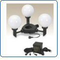 3-Globe Patio Umbrella Light - Black