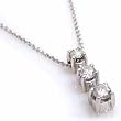14kt White Gold Three Diamond Pendant