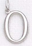 14kt Solid White Gold Initial O Charm - LET101O