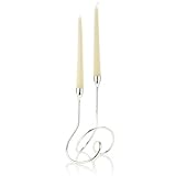 Black & Blum Loop Candelabra (H28.5cm x W21cm Satin Silver)