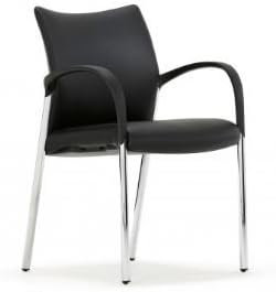 ALLMERMUIR T114A - Guest chair- Polished Chrome Base / Momentum Canter Onyx Vinyl