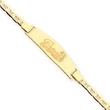 14K Miami Dolphins Med Team Name W/Logo Id Anchor Bracelet - NF1089-8