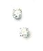 14k White 6 mm Round CZ Friction-Back Stud Earrings