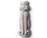 Cast Stone KITTEN CAT Indoor Outdoor GARDEN Kitty THERMOMETER