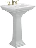 Kohler 24 Centerset Fireclay Bathroom Sink with Overflow and 3 Pre Drilled Faucet Holes from the Memoirs Collection Almond - k-2344-4-47