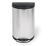 simplehuman CW1134 40 Liter Semi-Round Step Can, Brushed