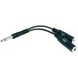 HOSA MONO 1/4 PHONE (M) - TWO MONO 1/4 PHONE (F), 6 in.