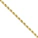 Jewelry : 14k 3mm D-Cut Rope Lobster Clasp Chain Anklet - 9 Inch
