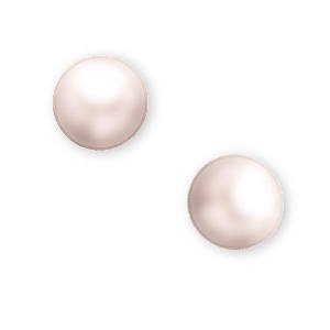 14K Yellow Gold and Pearl Pierced Earrings for Children 3.50 mm