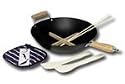 Typhoon 14" 6 Piece Non Stick Wok Set Black