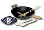 Typhoon 14 6 Piece Non Stick Wok Set Black
