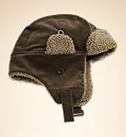 Younger Boys Pure Cotton Faux Fur Corduroy Trapper Hat