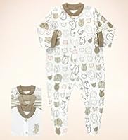 3 Pack - Pure Cotton Bear Sleepsuits