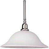 Sea Gull Lighting 66060-962 Sussex One-Light Pendant, Brushed Nickel Finish with Satin White Glass