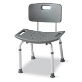 Medline Bath Bench with Back - Gray