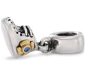 Authentic Pandora Jewelry Silver 14k YG Dangle Baby Booty with Blue CZ Charm