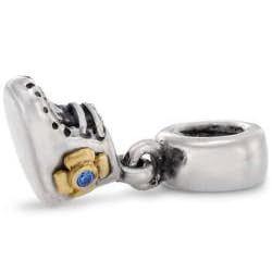 Buy Authentic Pandora Jewelry Silver 14k YG Dangle Baby Booty with Blue CZ Charm