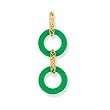 14K PENDANT WITH TWO GREEN JADE CIRCLES (FITS 3MM)