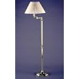 Catalina Lighting W7800 Brass finished swing arm floor lamp, pinch-pleat shade, 57 high