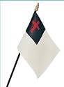 8 in x12 in Christian Flag Mounted On Staff