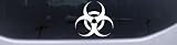 White 1.7in X 1.6in -- Bio Hazard Warning Car Window Wall Laptop Decal Sticker