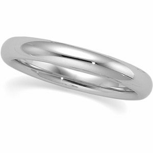 10K White Gold Comfort Fit Band - 3mm