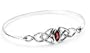 Sterling Silver Garnet Celtic Knot Bangle Cuff Bracelet