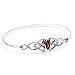 Sterling Silver Garnet Celtic Knot Bangle Cuff Bracelet