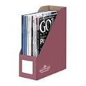 Bankers Box Decorative Magazine File, 1 Pocket, 4 x 9 x 11.5 Inches, Persimmon Red, 6 per Pack (6140101)