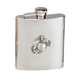 Marine Corps Logo Stainless Steel Flask