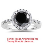 1.41-1.68 Cts Black & White Diamond Ring in 14K White Gold
