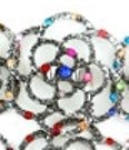 Improving Lifestyles Open Flower Adjustable Ring with Crystals Mutli Colors
