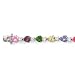 STERLING SILVER W/MULTI-COLOR HEART CZ BRACELET 7.25"