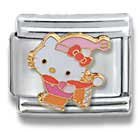 Clearly Charming Hello Kitty Ice Skating Cat Animal Theme Licensed Charm Bracelet