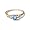 .02CT Round Diamond and Oval Blue Topaz Ring