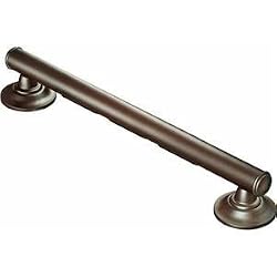 Moen LR8716D1GOWB Securemount Designer Elegance Grab Bar With Grip Pads, Old World Bronze, 16-Inch
