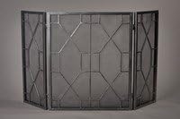 Pewter Mesh Geometric Firescreen by DH Decor
