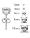 SQUARE solitaire Silver stud earrings by GlitZ JewelZ © - quality CZ crystal