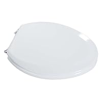 LDR 050 2244WT Beveled Elongated Deluxe Wood Toilet Seat, White
