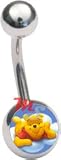 Winnie The Pooh Bedtime Logo Belly Ring Navel Clouds nr