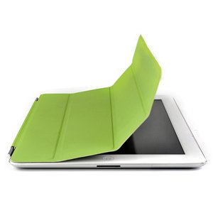 ATC Protective Magnetic Smart Cover for iPad 2(Green Stand PU Leather Case Cover)